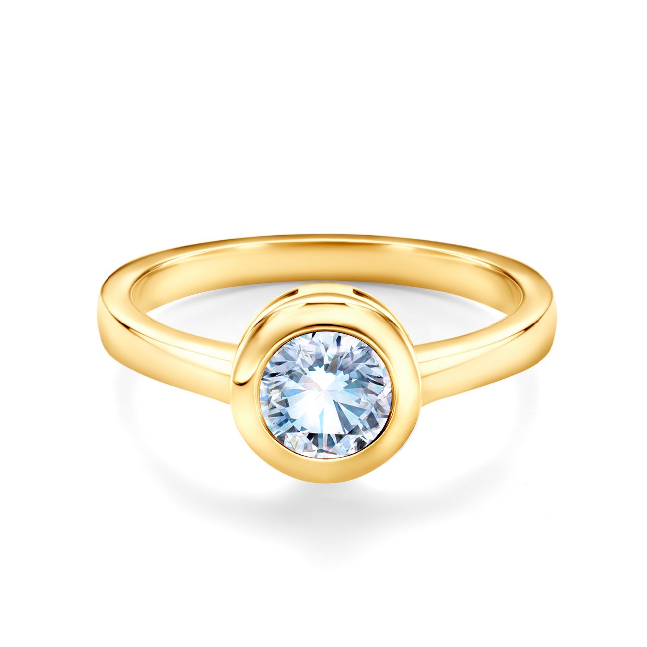 Zásnubní prsten SAVICKI: žluté zlato, diamant