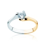 Pierścionek zaręczynowy Savicki: dwukolorowe złoto, z diamentem