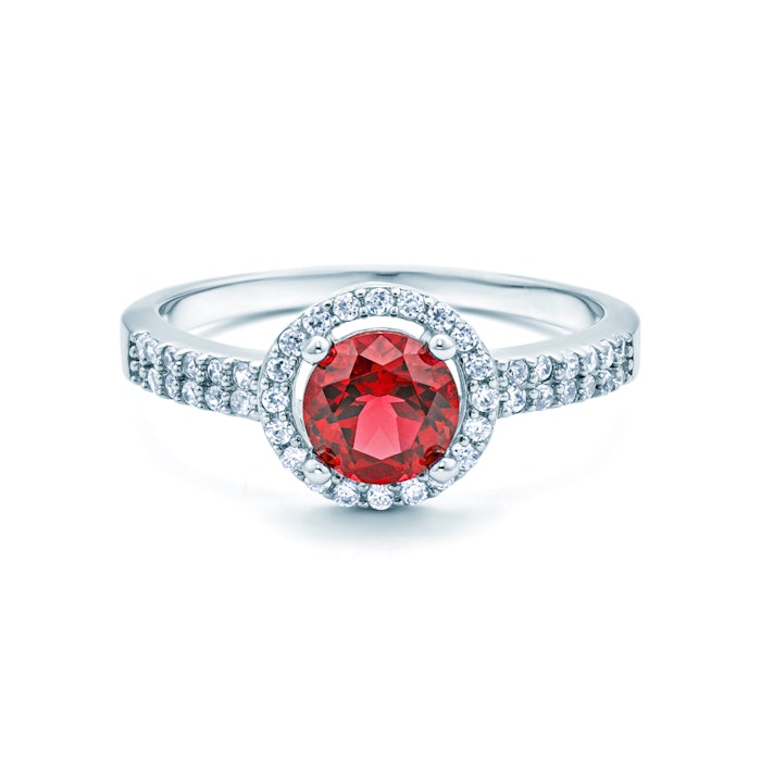 Prsten Red Passion: bílé zlato, rubín