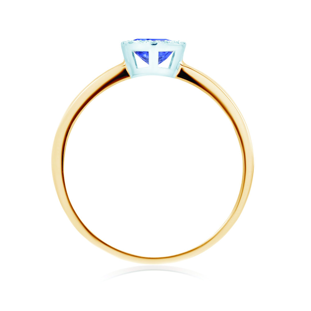 Pierścionek zaręczynowy SAVICKI: dwukolorowe złoto, tanzanit