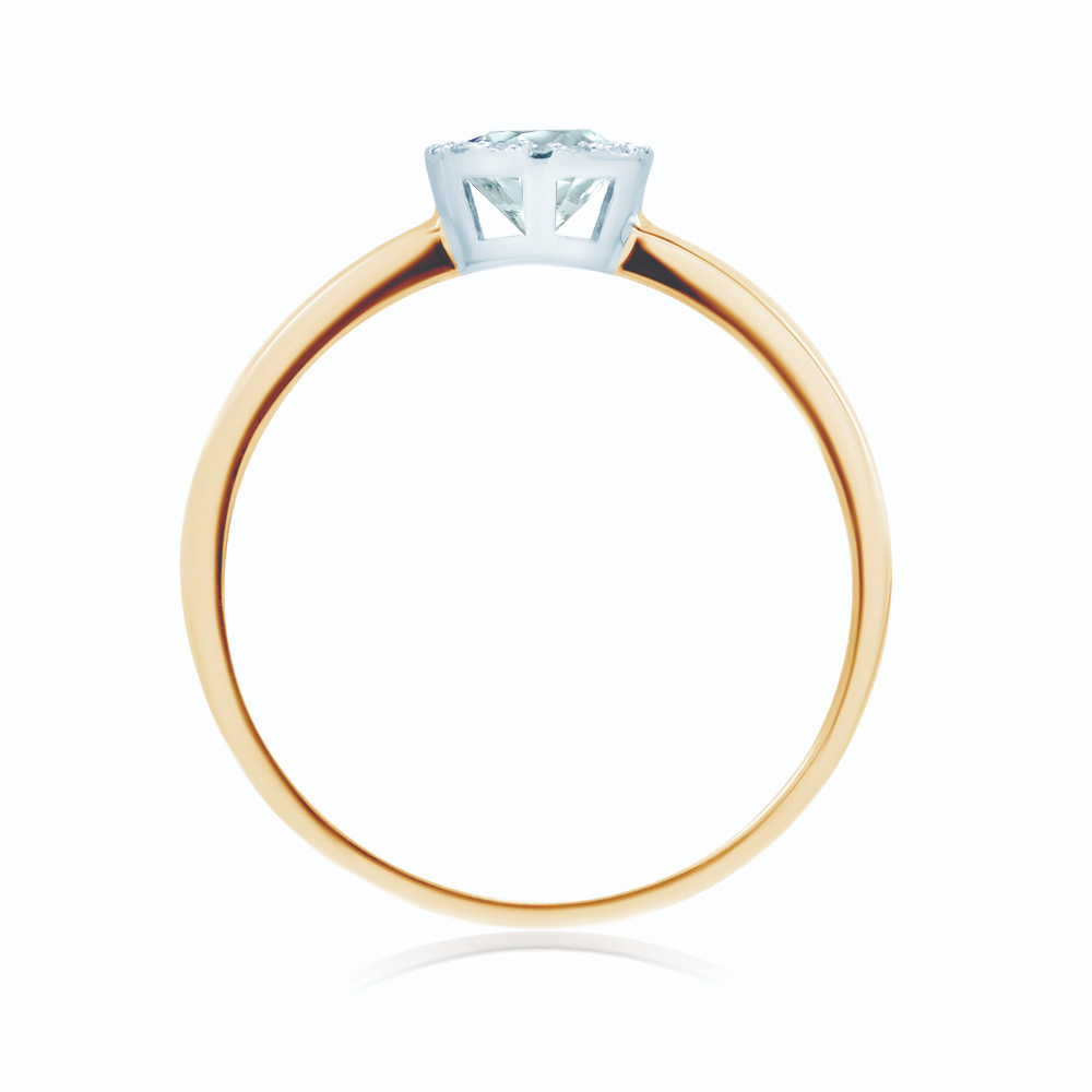 Pierścionek zaręczynowy SAVICKI: dwukolorowe złoto, biały szafir - 3