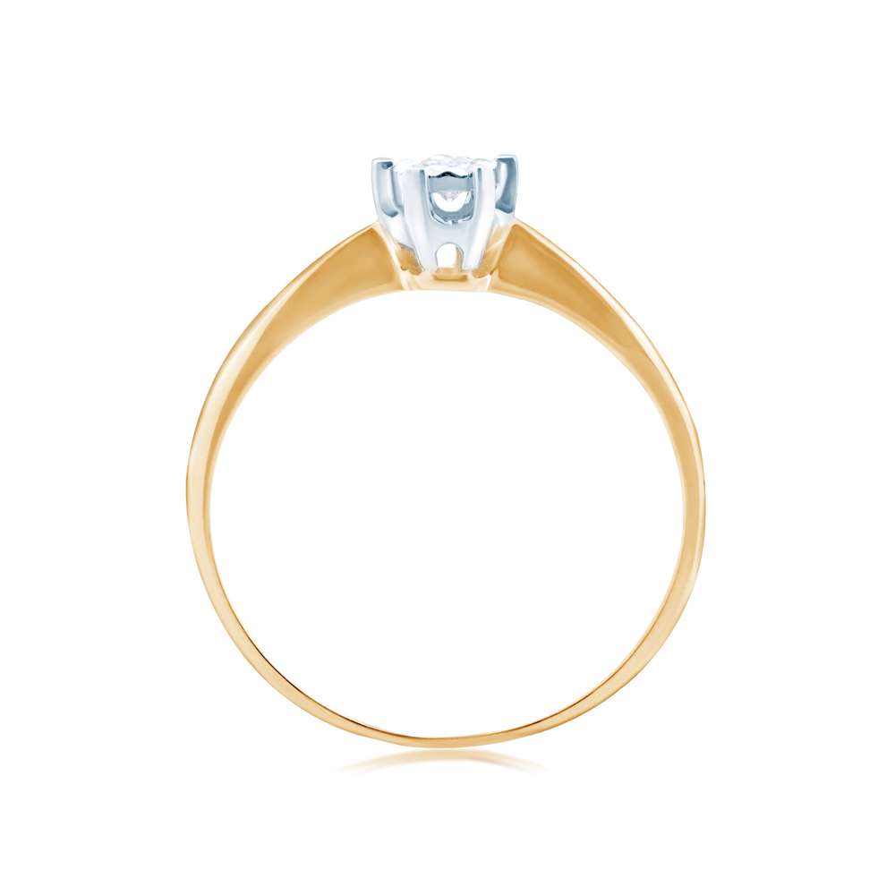 Pierścionek zaręczynowy SAVICKI: dwukolorowe złoto, diament