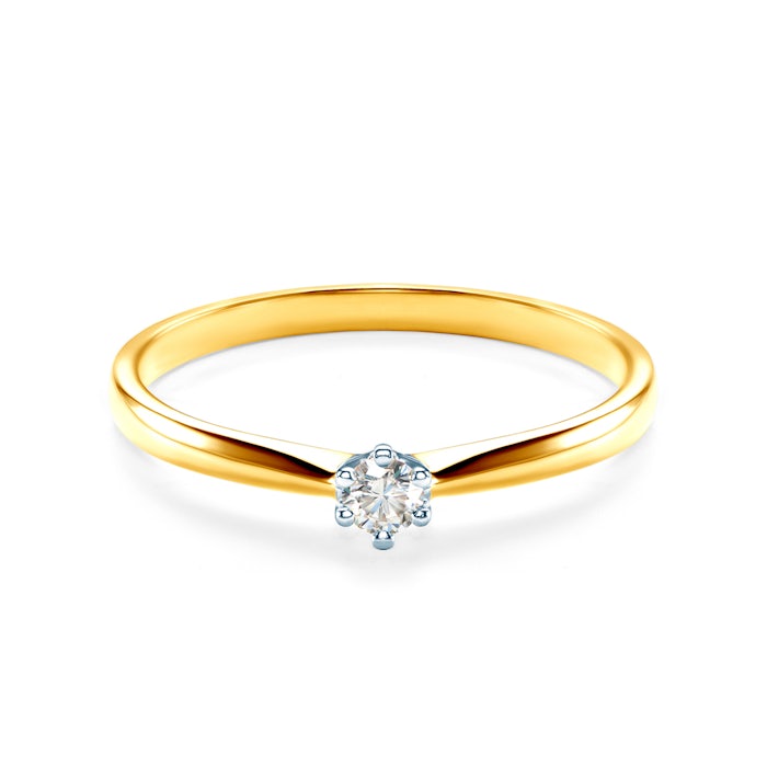 Pierścionek zaręczynowy Savicki: dwukolorowe złoto, diament