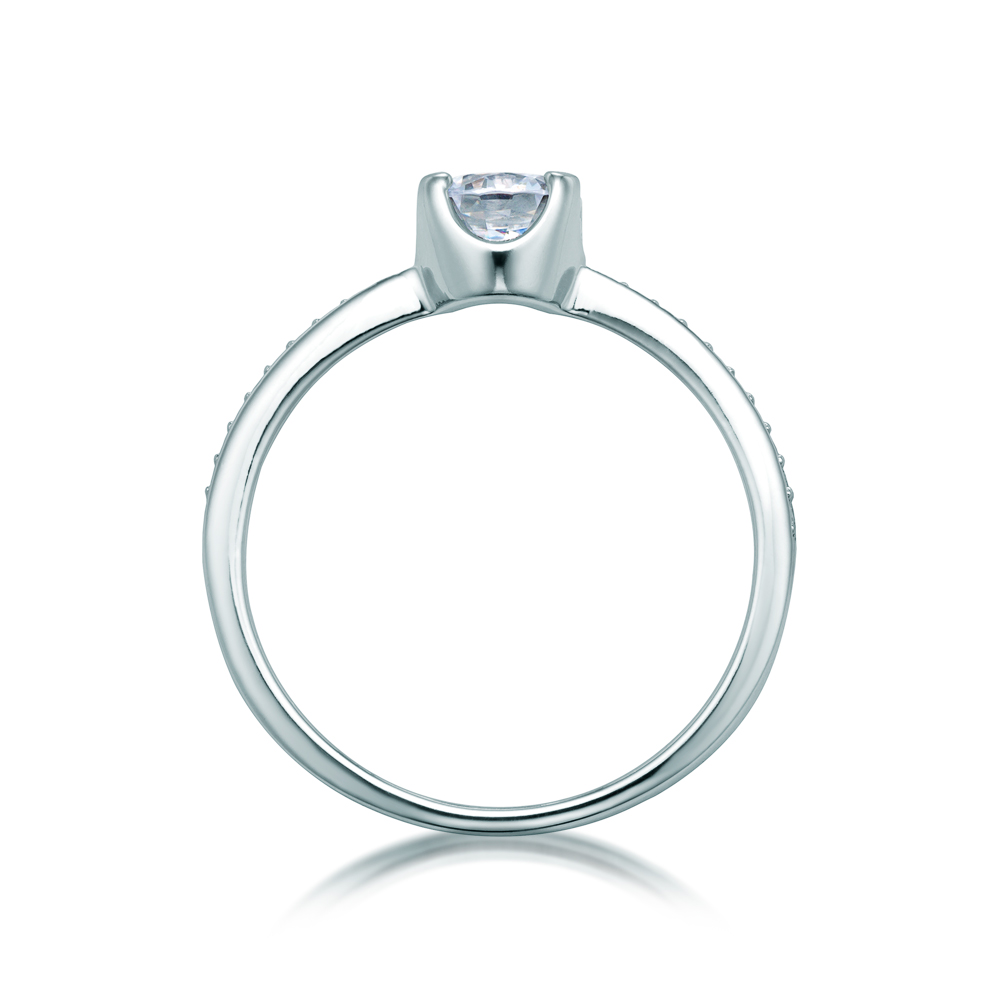 Pierścionek zaręczynowy SAVICKI: białe złoto, diamenty - 3