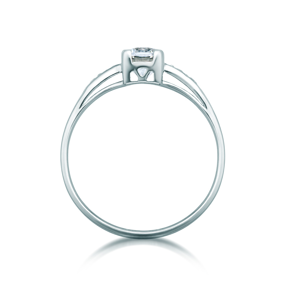 Pierścionek zaręczynowy SAVICKI: białe złoto, diamenty - 3