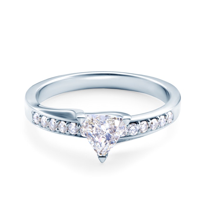 Zásnubný prsteň SAVICKI: biele zlato, diamanty