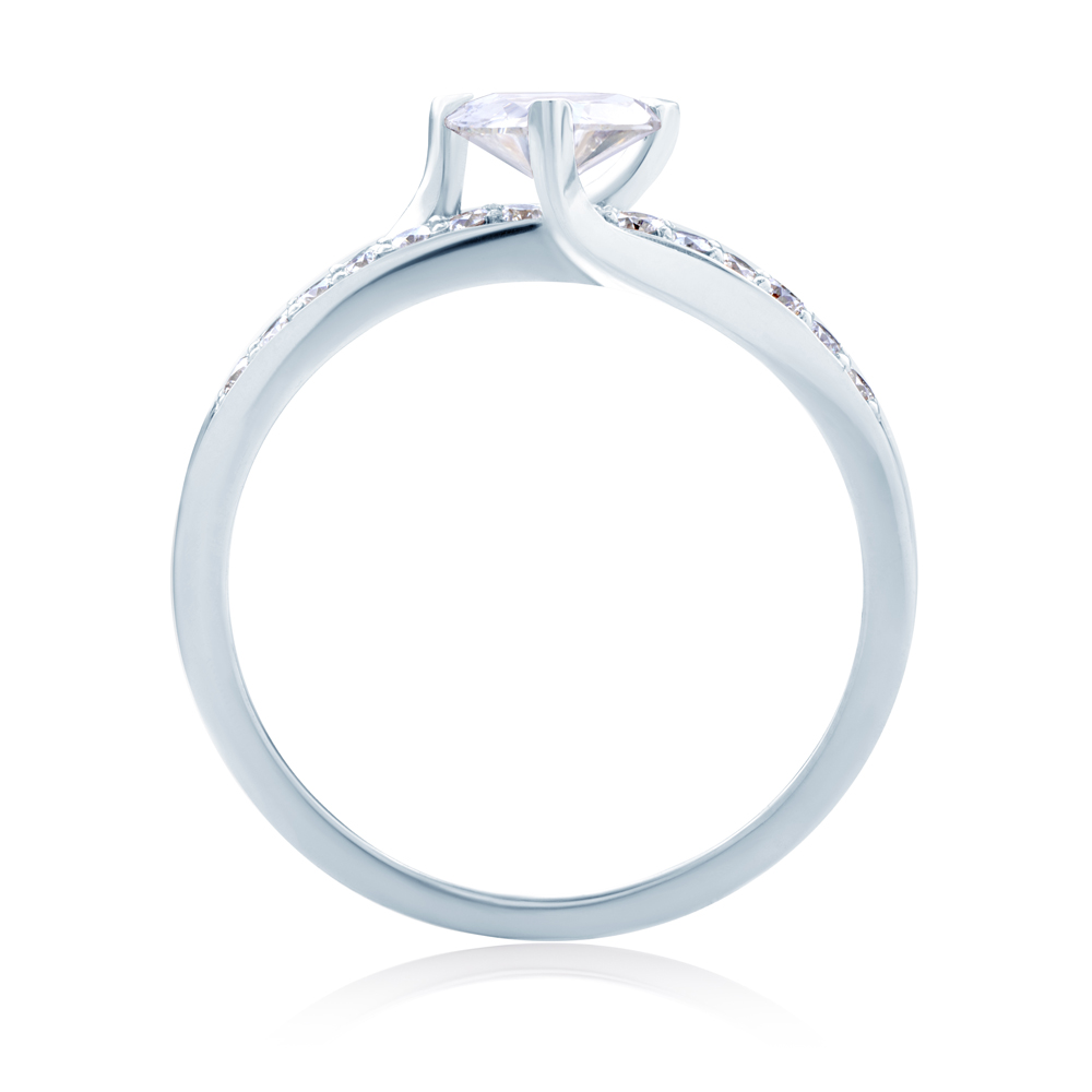 Pierścionek zaręczynowy SAVICKI: białe złoto, diamenty