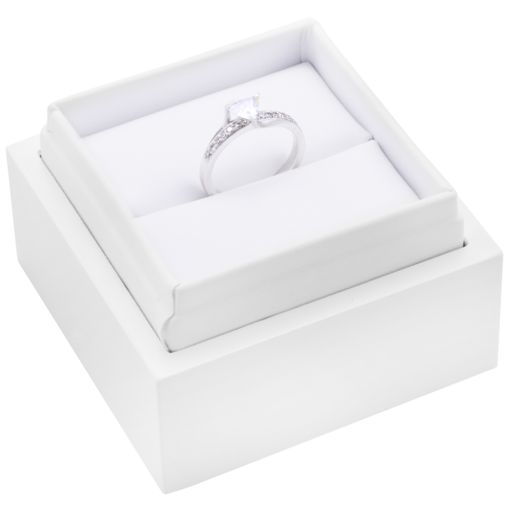 Pierścionek zaręczynowy SAVICKI: białe złoto, diamenty