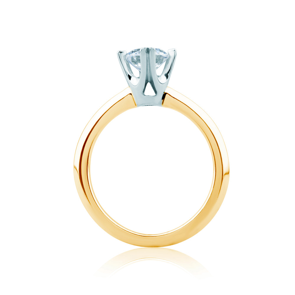 Pierścionek zaręczynowy SAVICKI: dwukolorowe złoto, z diamentem