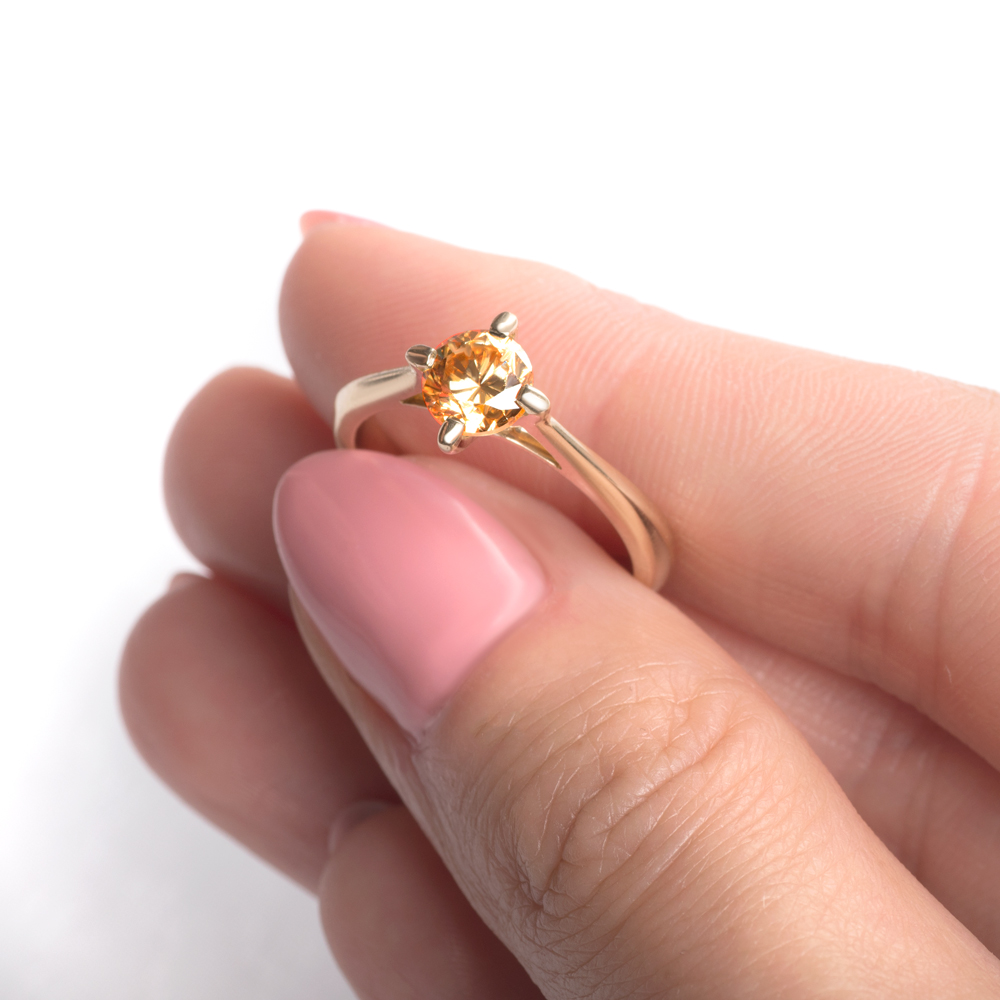 Verlobungsring Savicki: Gold, Gelber Diamant - 5