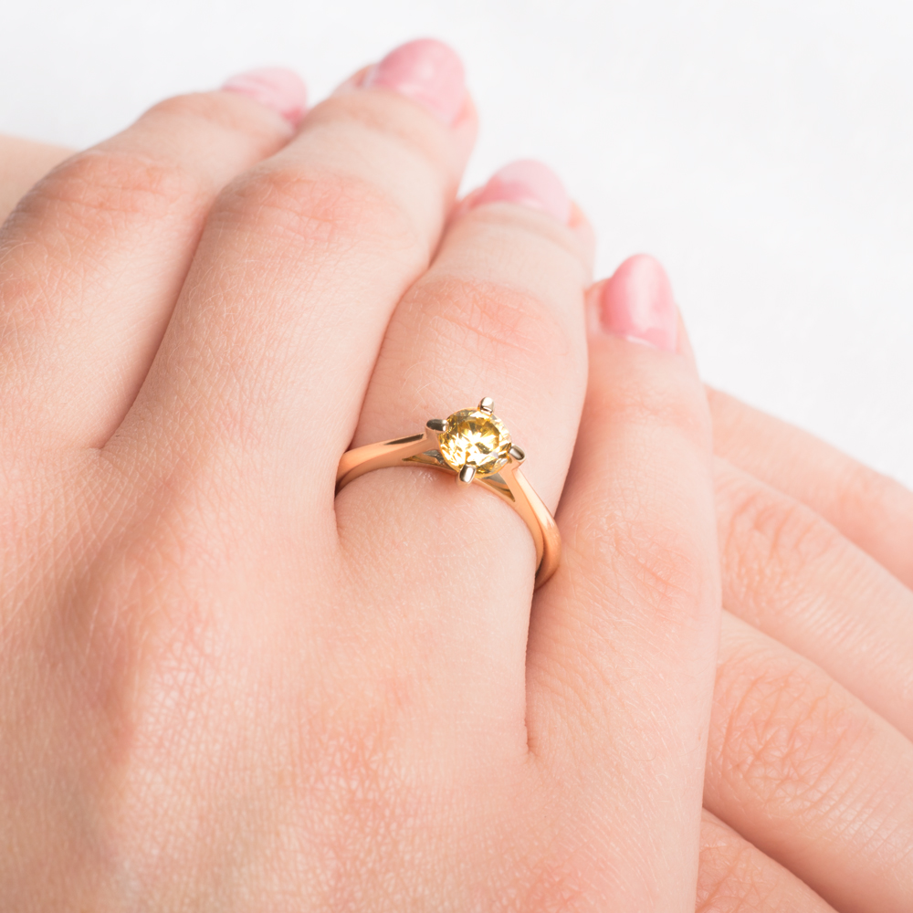 Verlobungsring Savicki: Gold, Gelber Diamant - 6