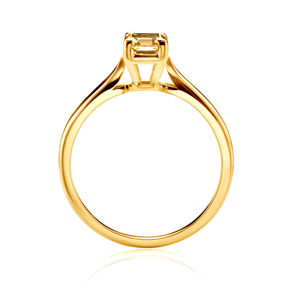 Pierścionek zaręczynowy SAVICKI: złoty, żółty diament - 3