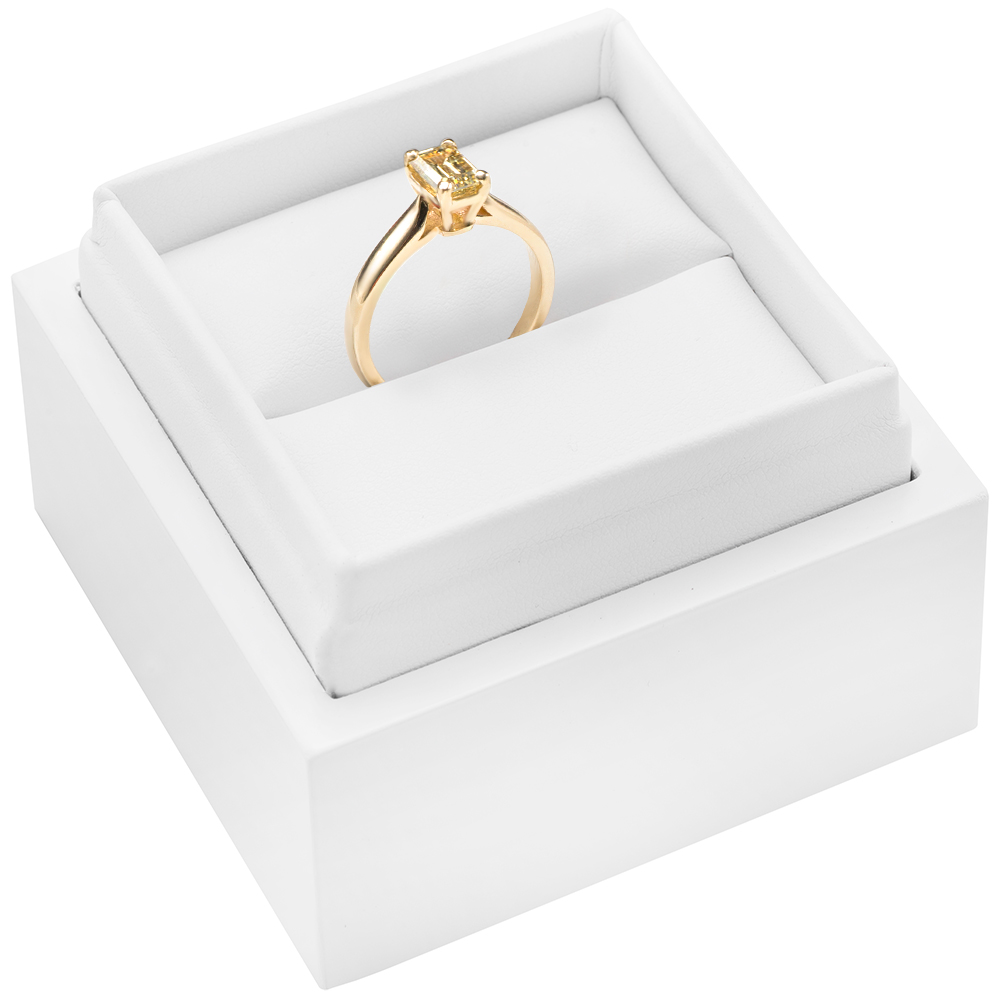 Pierścionek zaręczynowy SAVICKI: złoty, żółty diament - 4