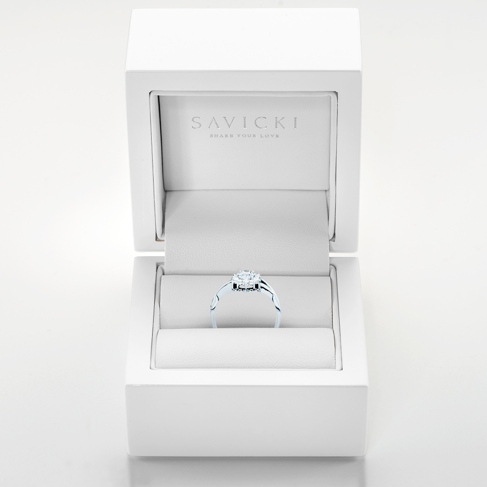 Pierścionek SAVICKI: białe złoto, diamenty - 4