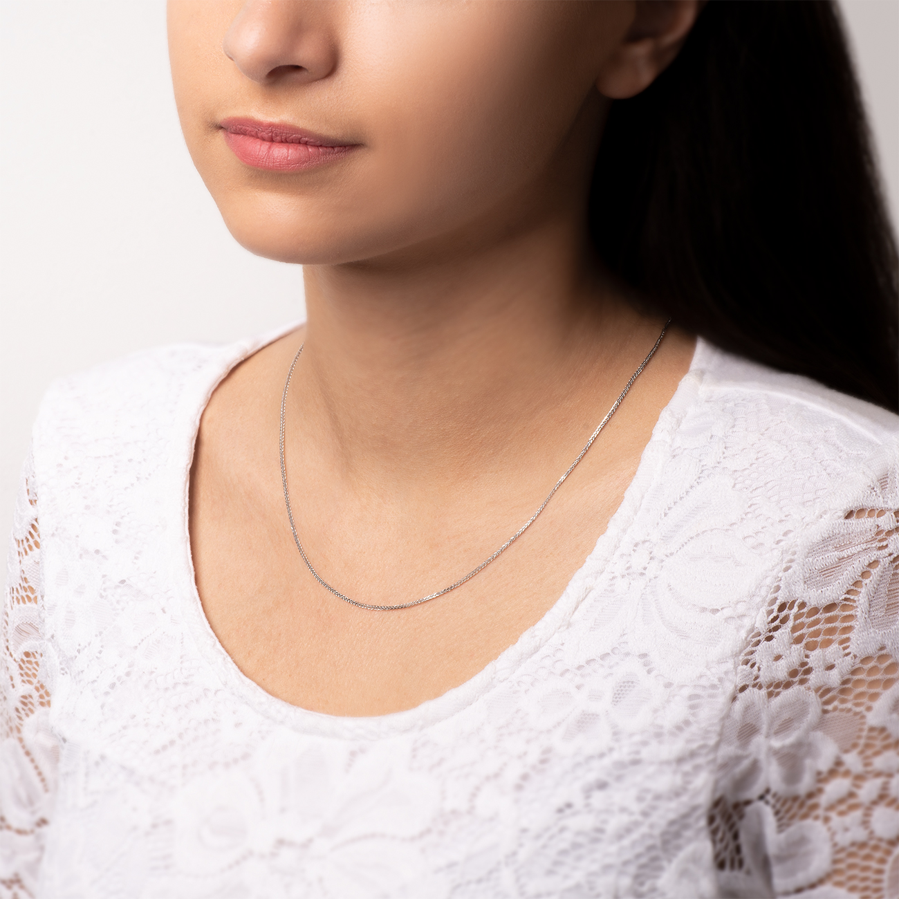 Złoty łańcuszek Savicki: białe złoto - 5