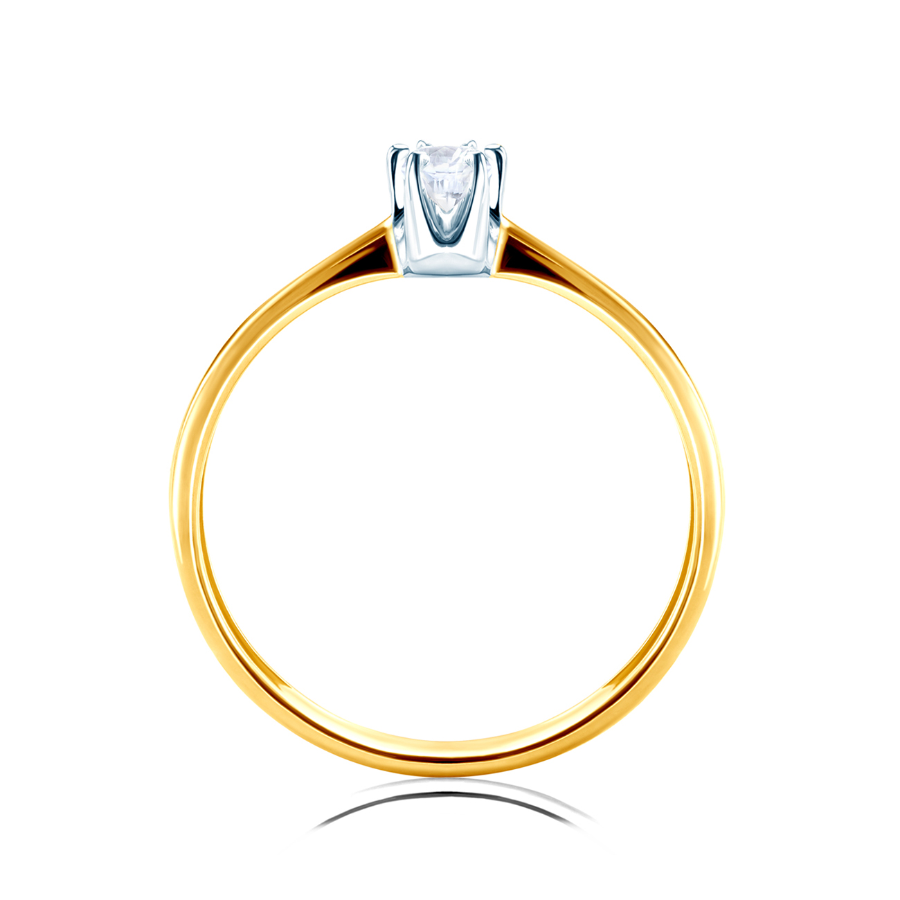 Pierścionek zaręczynowy SAVICKI: dwukolorowe złoto, diament