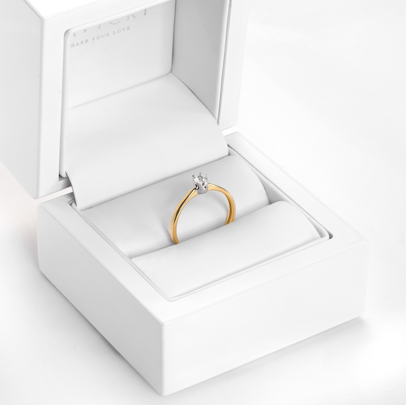 Pierścionek zaręczynowy SAVICKI: dwukolorowe złoto, diament