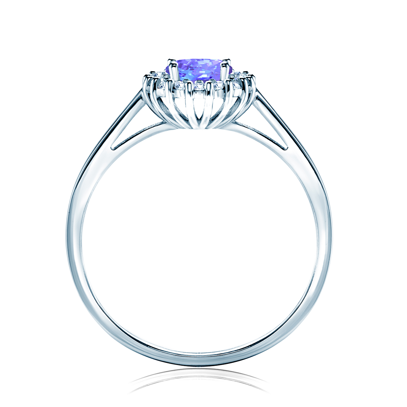 Verlobungsring SAVICKI: Weißgold, Tansanit