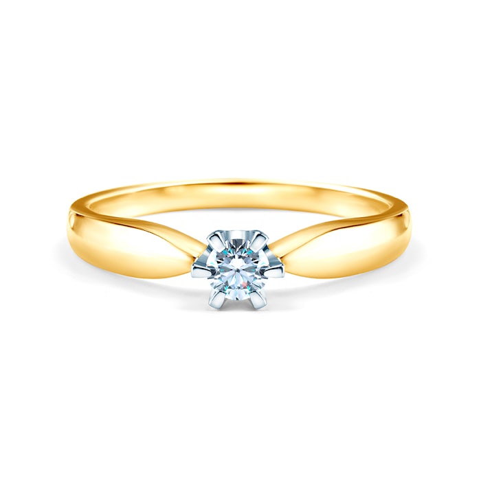 Triumph of Love Collection | Solitaire Engagement Ring: two colour gold, diamond