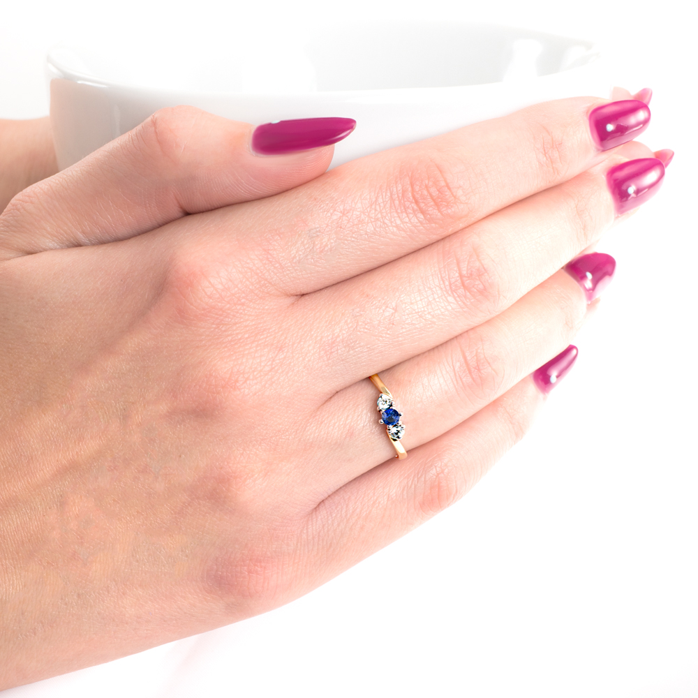 Ring Heart of the Ocean: Gold, Blauer Saphir