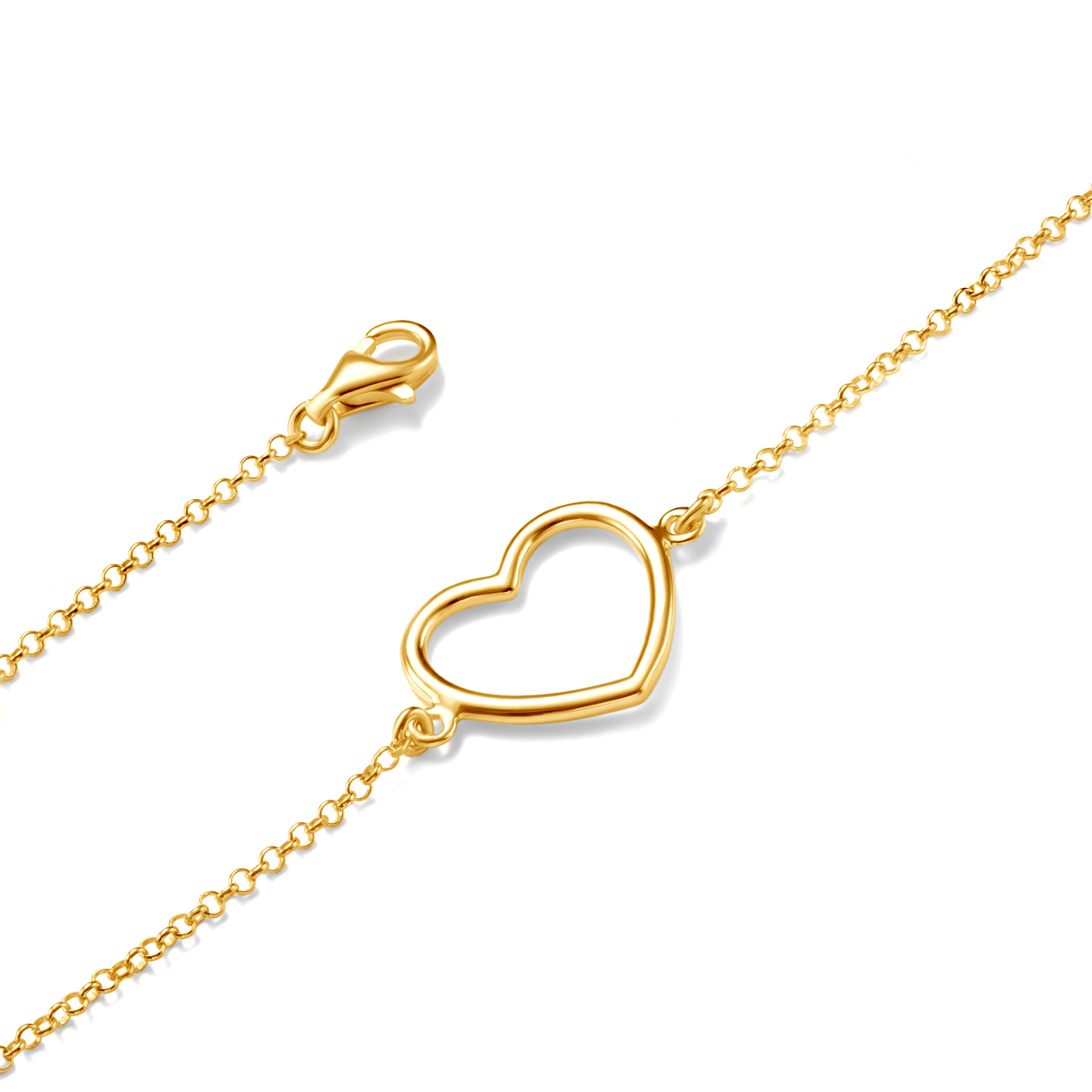 Bransoletka celebrytka serce Savicki: srebrna pozłacana - 3