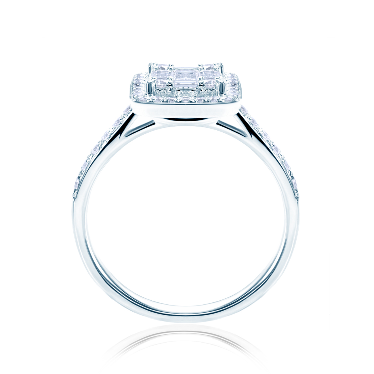 Pierścionek zaręczynowy SAVICKI: białe złoto, diamenty