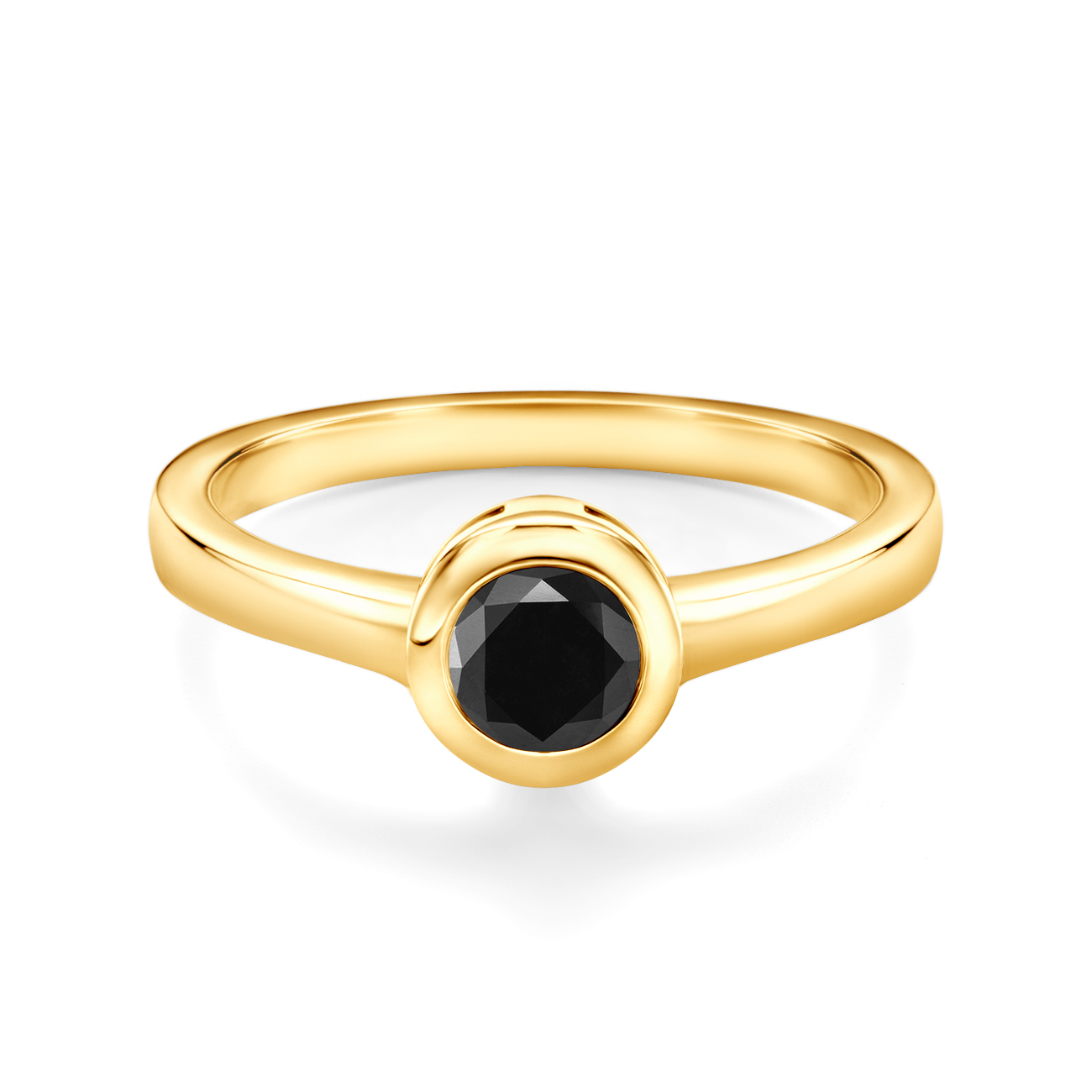 Pierścionek zaręczynowy SAVICKI: złoty, czarny diament