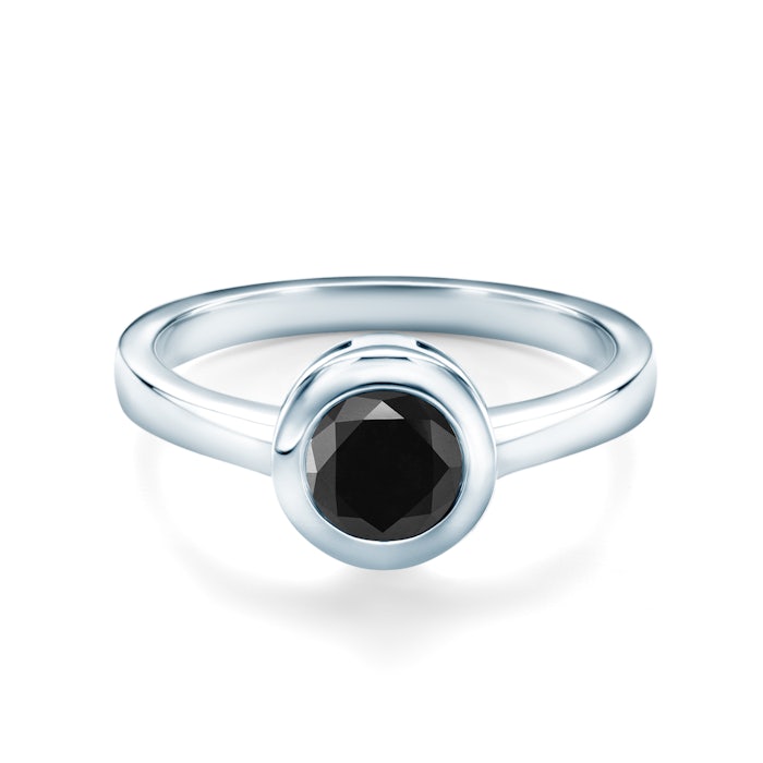 Zásnubní prsten SAVICKI: bílé zlato, černý diamant