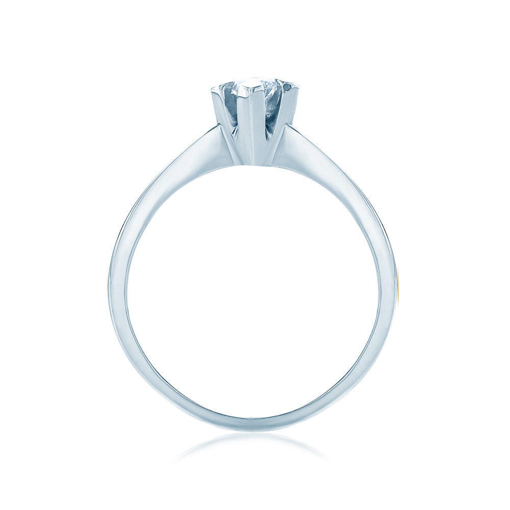 Pierścionek zaręczynowy SAVICKI: białe złoto, diament