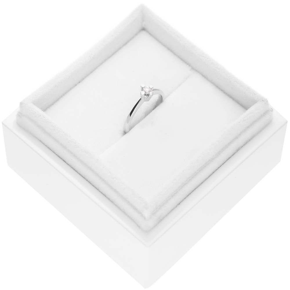 Pierścionek zaręczynowy SAVICKI: białe złoto, diament