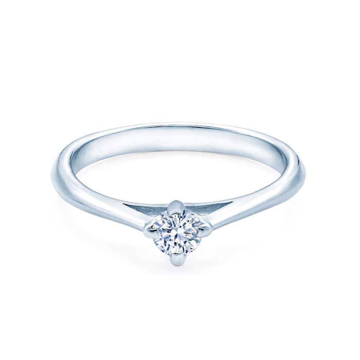 Solitaire Engagement Ring: white gold, white sapphire