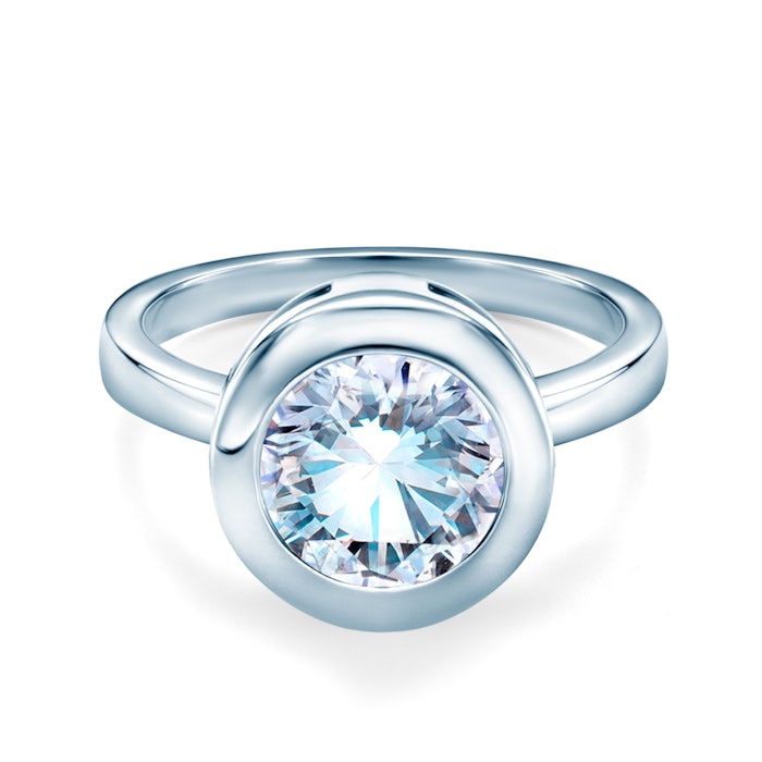 Tension Engagement Ring: white gold, diamond
