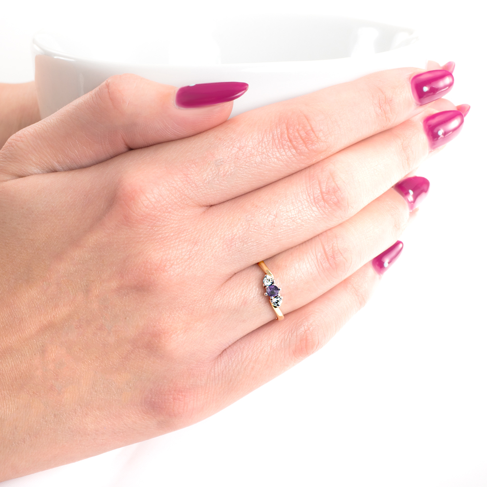 Pierścionek Blue Lagoon: złoty, tanzanit