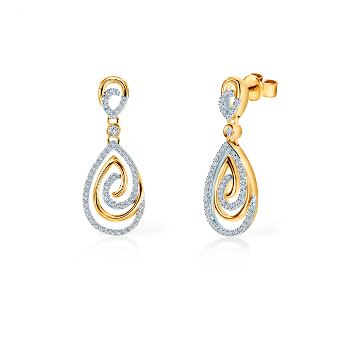Earrings Savicki: gold, diamonds
