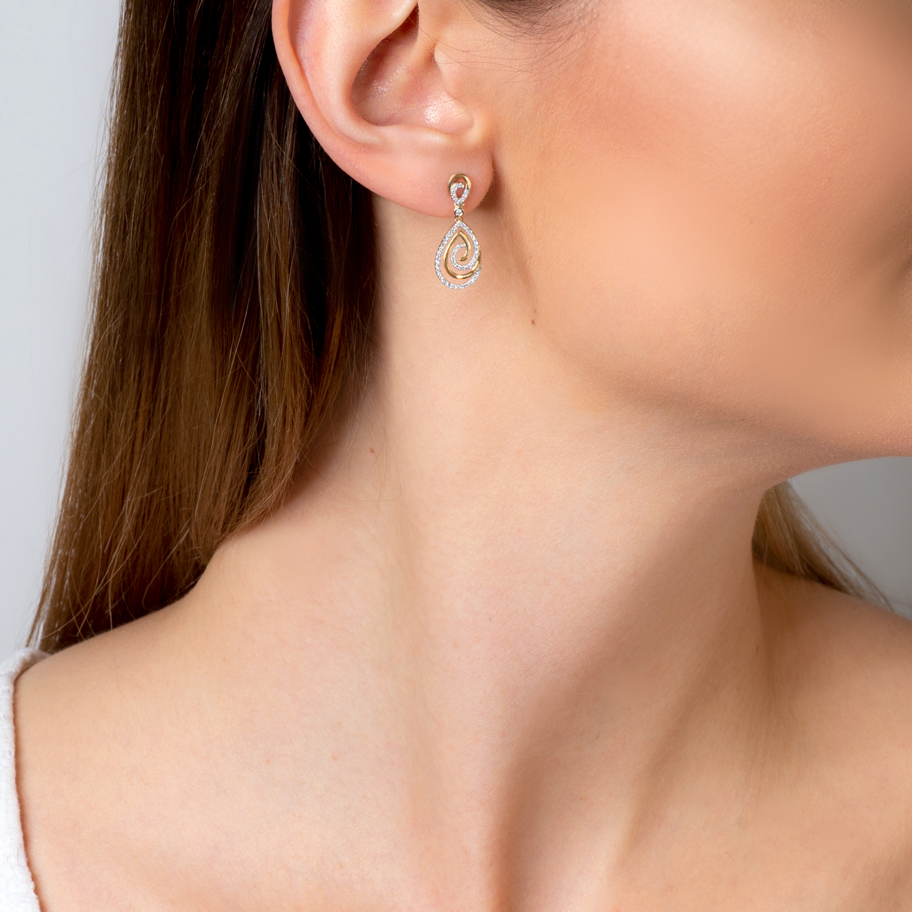 Kolczyki łezki Savicki: złote, diamenty - 5