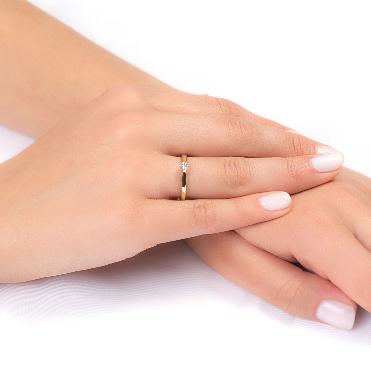 Pierścionek zaręczynowy SAVICKI: dwukolorowe złoto, diament