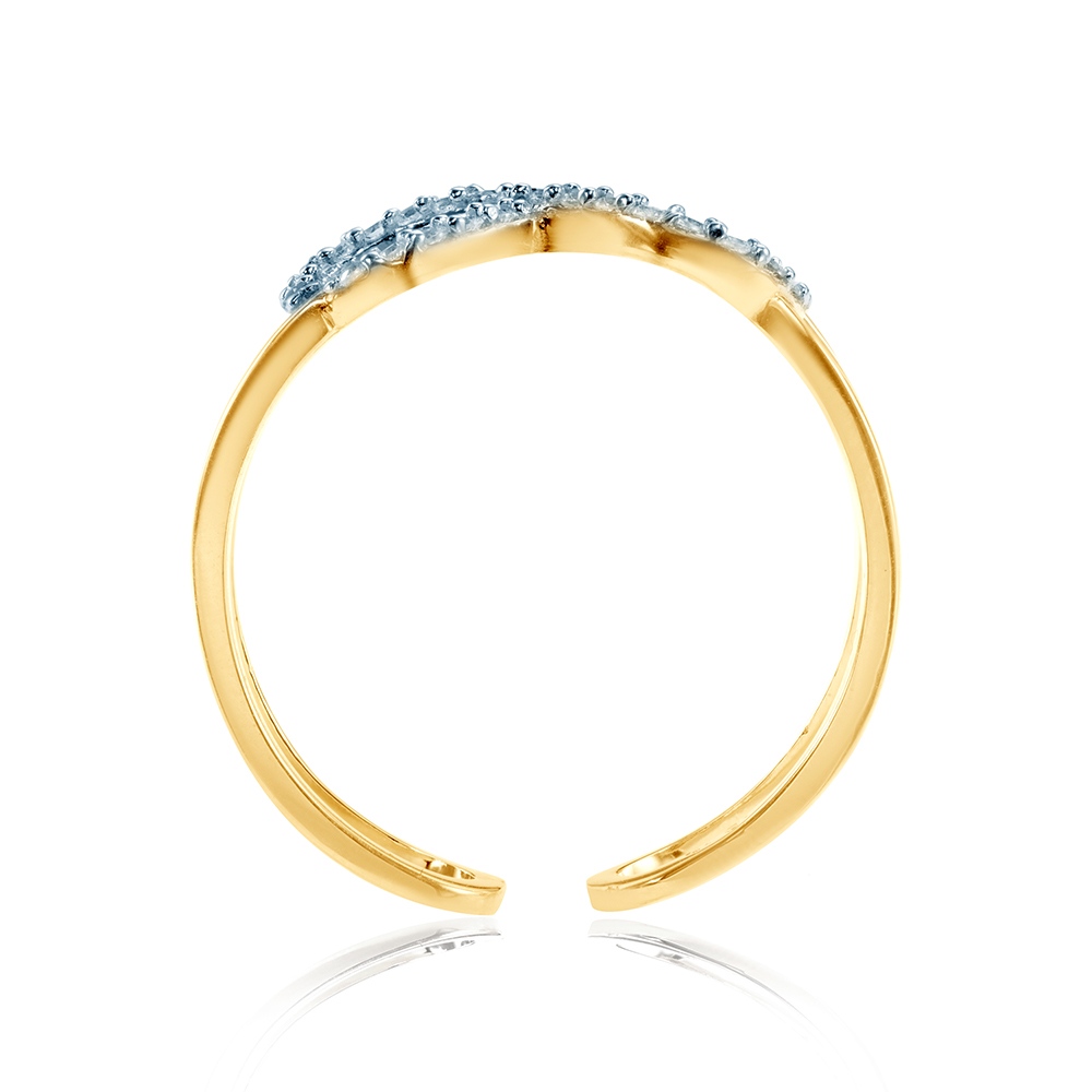 Pierścionek SAVICKI: dwukolorowe złoto, cyrkonia - 3