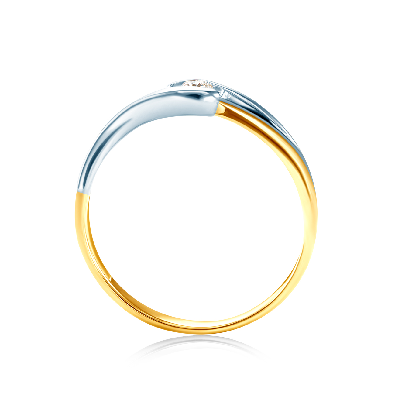 Pierścionek zaręczynowy SAVICKI: dwukolorowe złoto, diament