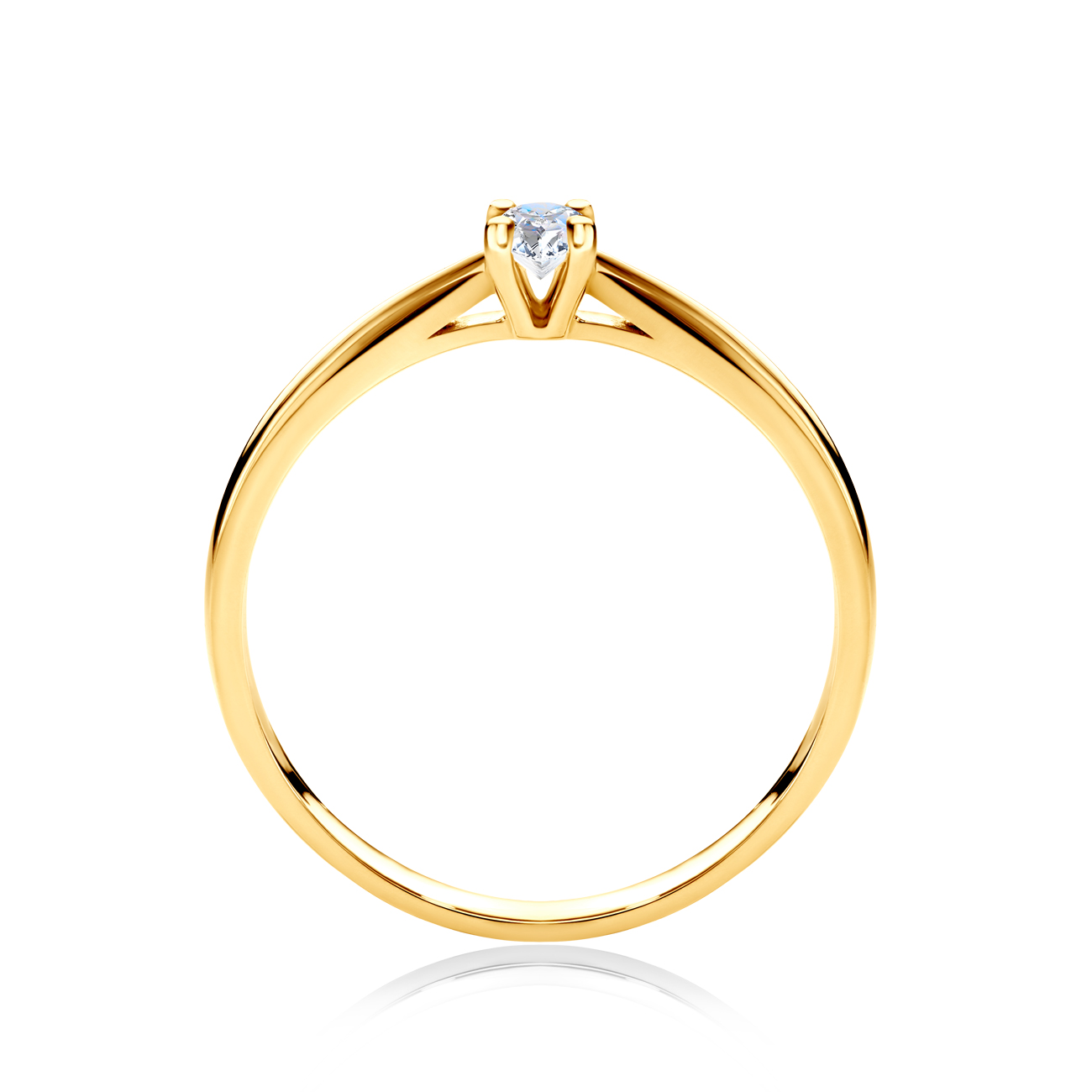 Pierścionek zaręczynowy SAVICKI: złoty, diament