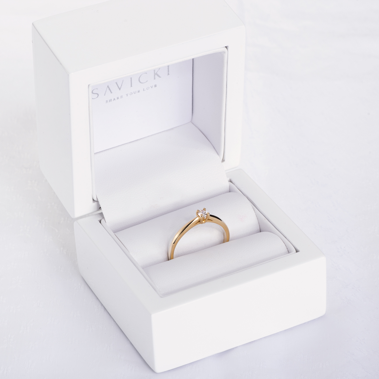 Pierścionek zaręczynowy SAVICKI: złoty, diament