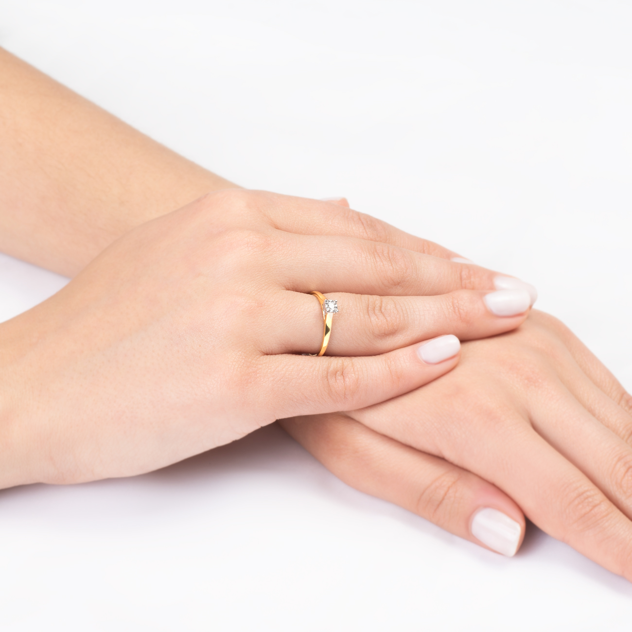 Verlobungsring Savicki: Zweifarbiges Gold, Diamant