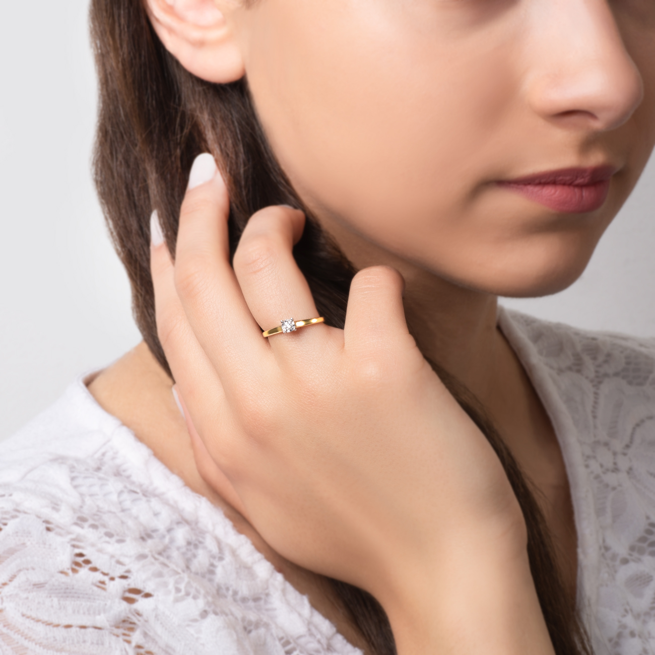 Verlobungsring Savicki: Zweifarbiges Gold, Diamant