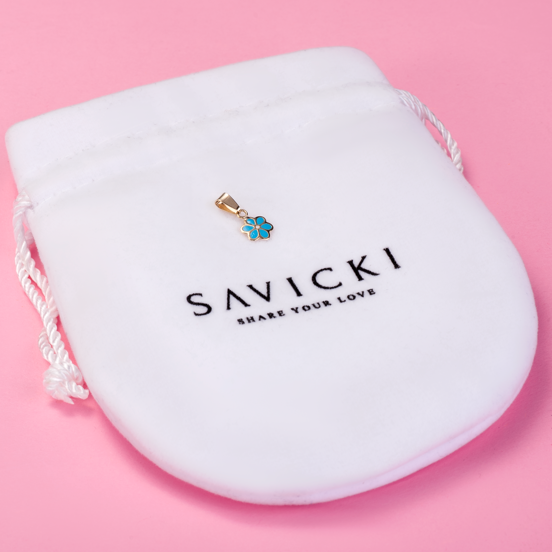 Zawieszka kwiatek Savicki: złota - 4
