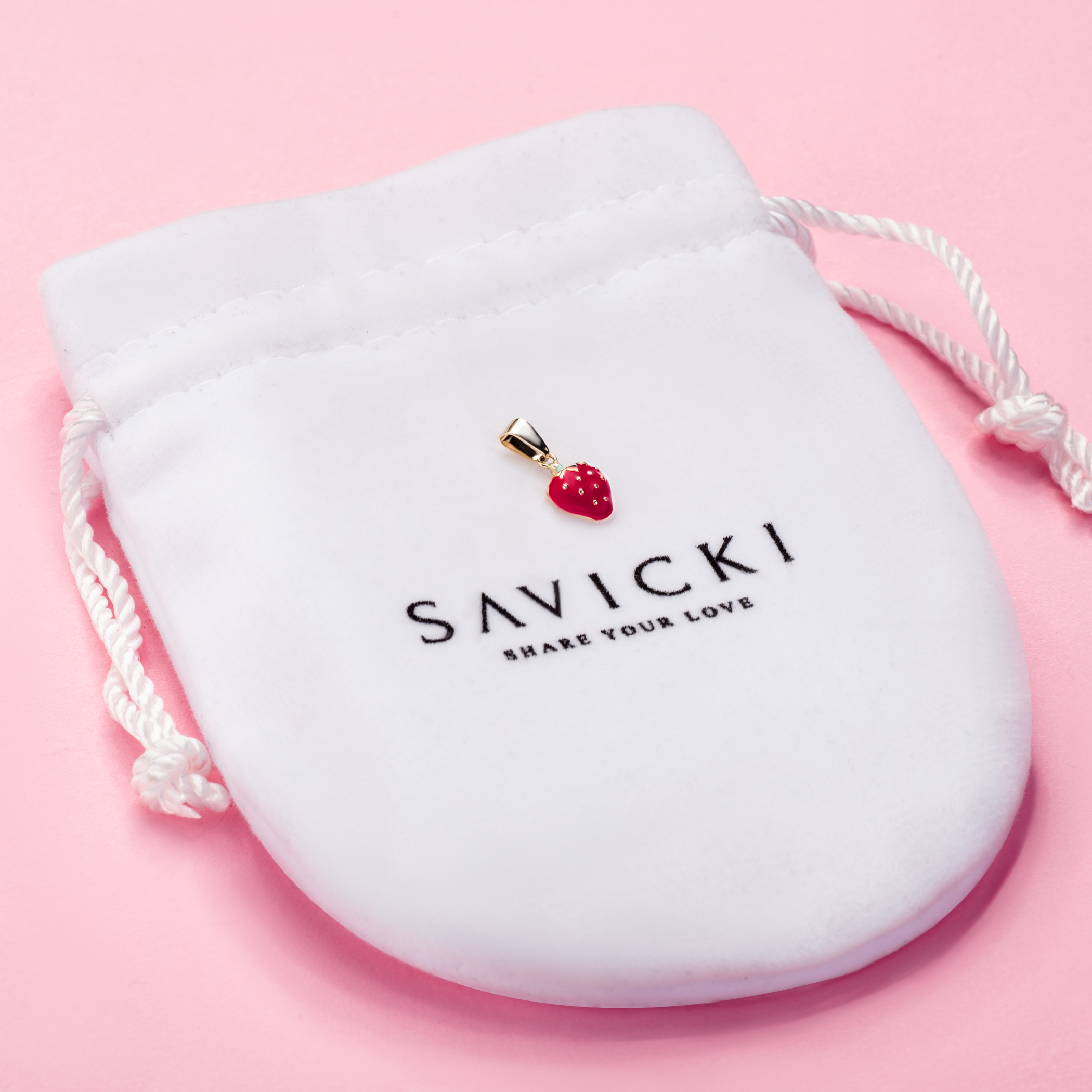 Zawieszka truskawka Savicki: złota - 4