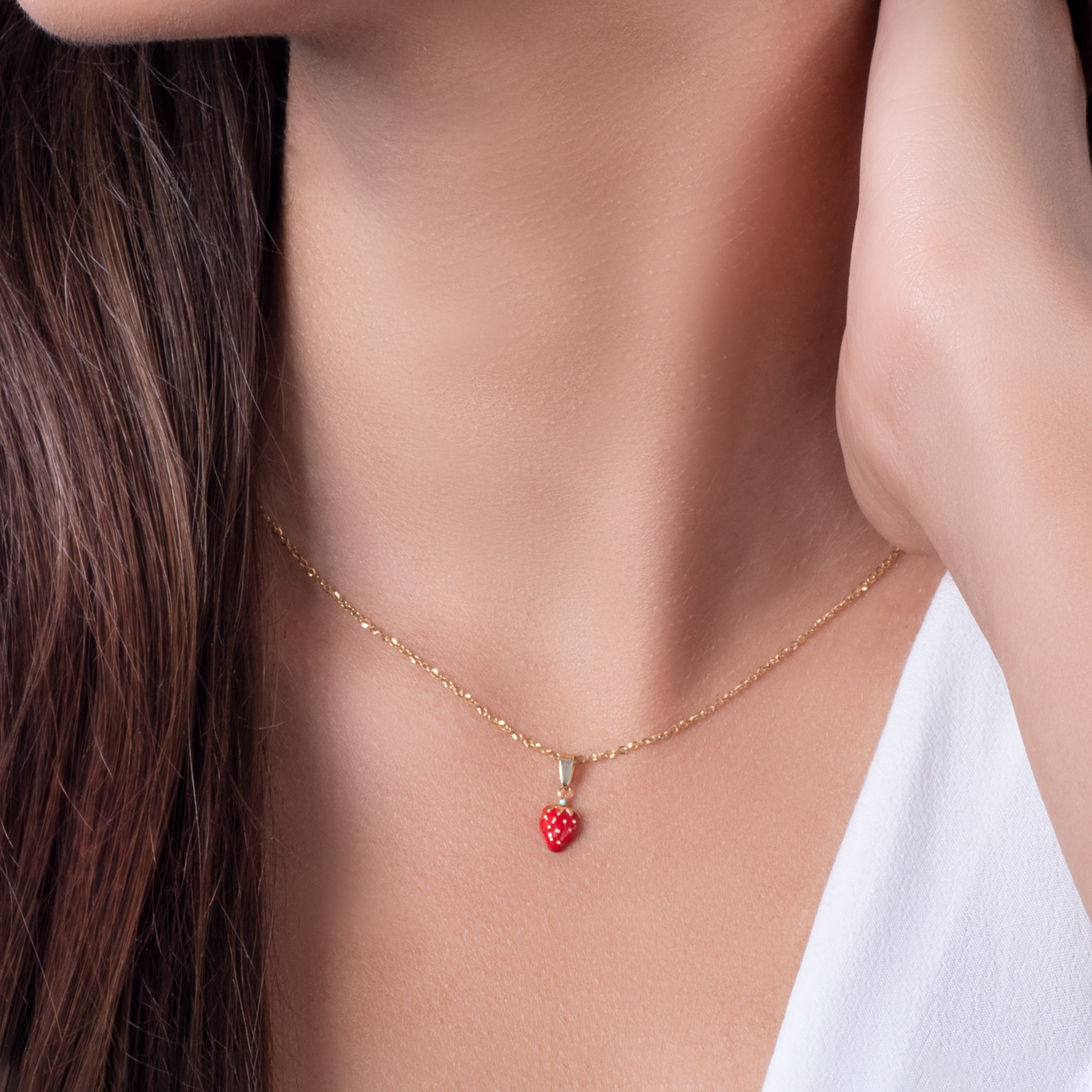 Zawieszka truskawka Savicki: złota - 5