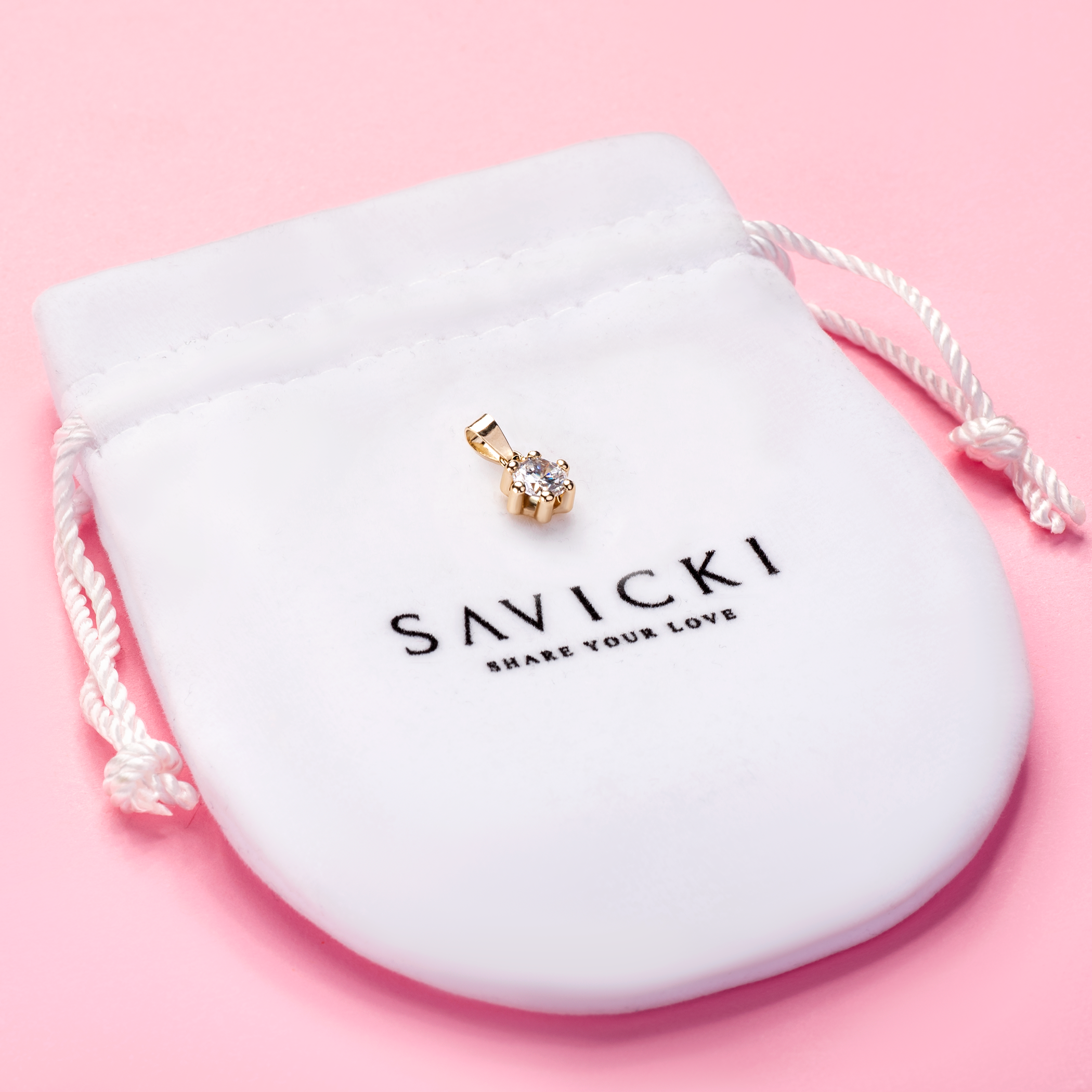 Zawieszka Savicki: złota, cyrkonia - 4