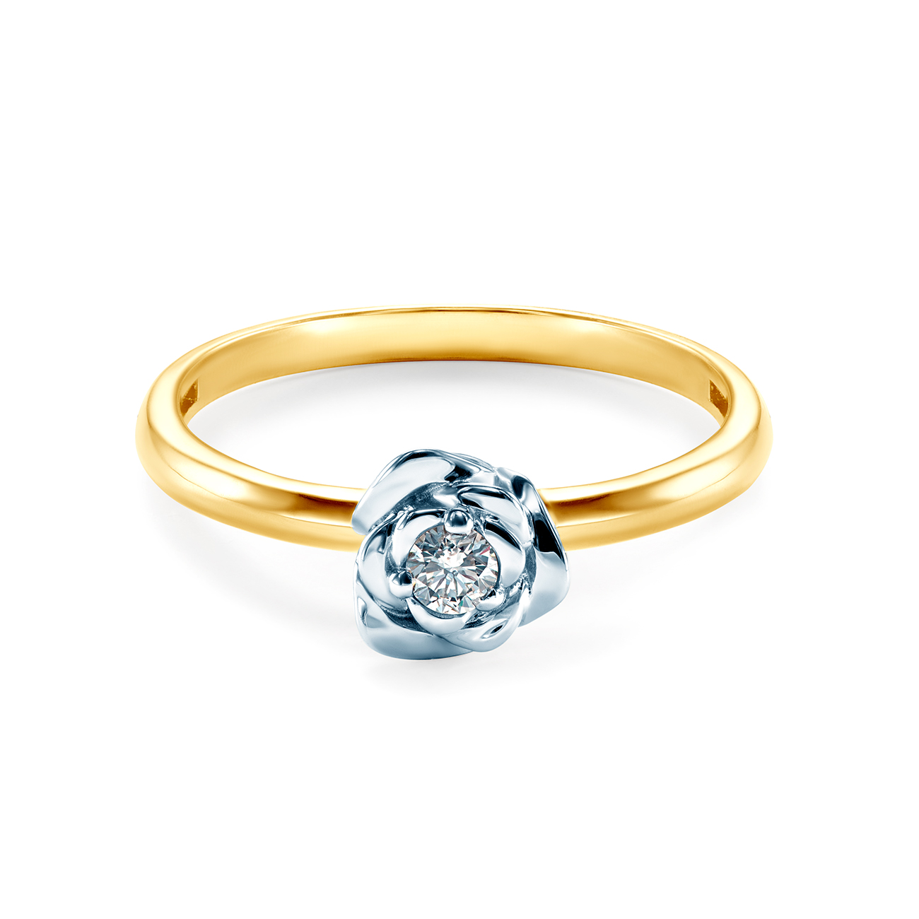 Pierścionek zaręczynowy SAVICKI: dwukolorowe złoto, diament