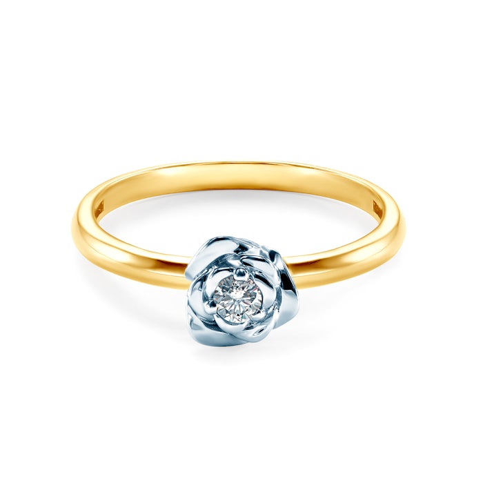 Pierścionek zaręczynowy SAVICKI: dwukolorowe złoto, diament