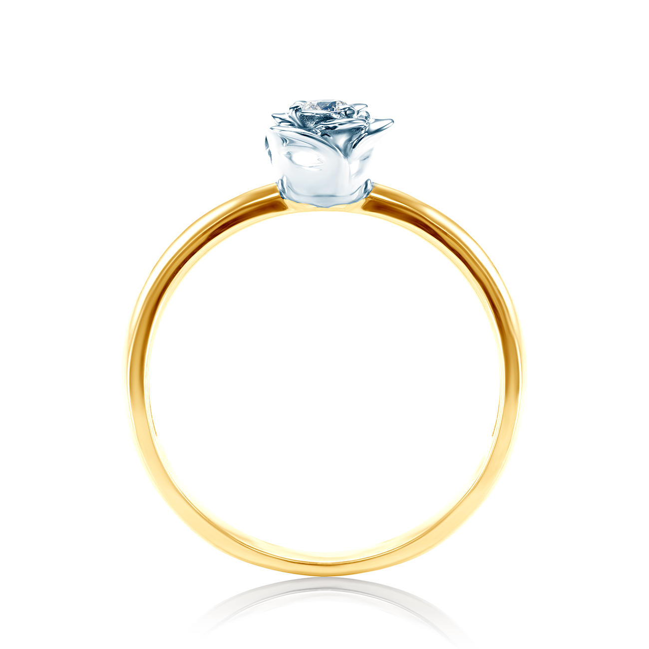 Pierścionek zaręczynowy SAVICKI: dwukolorowe złoto, diament