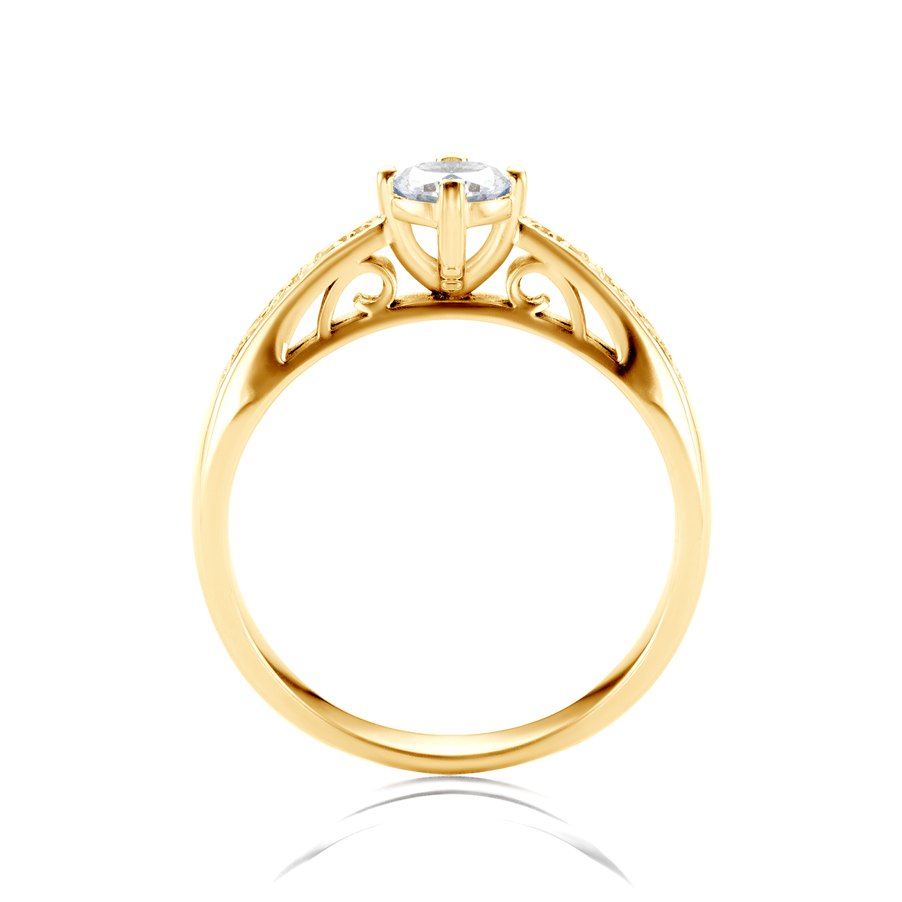 Pierścionek zaręczynowy SAVICKI: złoty, diamenty